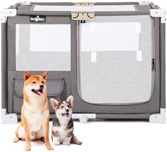 Pet Dog Playpen, Portable Dog crat, Easy Assemble Playpens for Animal, Kitten Playard, Foldable Cat Dog Play Pen with Carrying Bag, Puppy Fence, Kennel Pen Indoor Outdoor for Dog Cat Travel Caming.