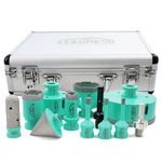 LEKOMESH Tile Hole Saw Kit - (6/6/8/20/35/50/68/100mm+20mm Finger Bit+50mm Chamfer Bit+SDS/HEX Adapter) Diamond Core Drill Bits Set for Porcelain Tile Ceramic Marble Brick Concrete,M14 Thread