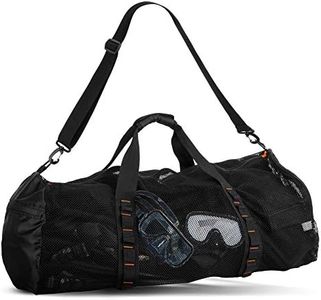 Fitdom 90L Large Mesh Duffle Bag for Scuba Dive or Snorkel Equipment. Best for Water Sports & Beach Activities Like Swimming, Diving & Snorkeling. Perfect for Travel, Storage Swim Gym Gears & Balls