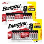 32 x Energizer Max AAA Alkaline Batteries | 1.5V Mercury-Free & Leak Resistant | Longer Lasting Power & Better Performance | 10 Year Shelf Life, Pack of 32