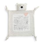 Sweet Grey Pink Bear 14 x 14 Plush Nursery Bed Sweatshirt Blankie