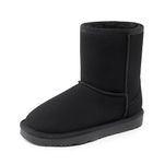 DREAM PAIRS Boys Girls Faux Fur Lined Winter Snow Boots (Toddler/Little Kid/Big Kid) Shorty-K,Size 2 Big Kid,All Black,Shorty-K