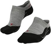 FALKE Women's TK5 Wander Invisible Hiking Socks, Merino Wool, No Show, Light Padding, Max Comfort, Athletic Sock, Grey (Light Grey 3403), 5-6, 1 Pair