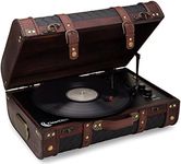 ClearClick Vintage Suitcase Turntable with Bluetooth & USB - Classic Wooden Retro Style