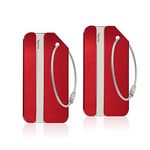 Aluminum Luggage Tag for Luggage Baggage Travel Identifier by Ovener (Red 2 Pcs)