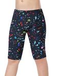 KGKE Boys-Swim-Jammers Youth-Athletic Swimming-Shorts Quick-Dry - with Drawstring Kids Soft Swimsuits UPF 50+(Color Splash,L)