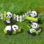 SATYAM KRAFT 1 Set Panda Miniature Set for Unique Gift,Home Decor,Deepawali,Newyear,Bedroom,Diwali,Living Room, Office, Restaurant, Table Top Decoration and Kids Toy (Multicolor)