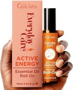 Gya Labs Active Energy Essential Oil Roll On - Blended with Energizing Lemon, Refreshing Peppermint Oil & More - 100% Pure Aromatherapy Oils made to Stimulate the Senses - Travel Size (10ml)