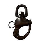 QIANJIEER Swivel Eye Snap Shackle - 316 Stainless Steel Quick Release Swivel Sailing Rigging for SCBA Mask Quick Release Spinnaker Halyard, 87mm, 28KN