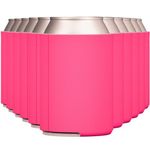 TahoeBay Blank Beer Can Cooler Sleeves Bulk Sublimation Blanks for Vinyl Plain Collapsible Foam Can Sleeves Coolers for Soda Cans and Bottles Custom Drink Holder Assorted Solid Color (Hot Pink)