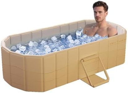 XUDREZ Baignoire à glace et baignoire chaude portable pliable pour 2 personnes, avec compartiment isolant épaissi, autoportant pliable sans couvercle, baignoire pliante pour adultes et