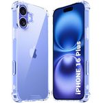 TheGiftKart Crystal Clear Back Cover Case for iPhone 16 Plus | 360 Degree Protection | Shock Proof Design | Transparent Back Cover Case for iPhone 16 Plus (Transparent Bumper)