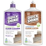 Quick Shine 2 Pack Smart Combo- Includes 1 Hardwood Floor Cleaner & 1 Floor Polish-Luster w/Plant-Based Carnauba 27oz | Safer Choice | A Clean That Can Be Seen!