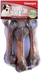 Powerpet Treats All Natural Ham Bone Dog Chew - Premium Quality - Long-Lasting and Delicious - Promotes Dental Health - Natural Ingredients - No Artificial Additives - Great for All Breeds - Pack of 3