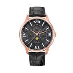 Mathey-Tissot Leather Swiss Made Analog Black Dial Men Watch - H1886Rpn, Black Band