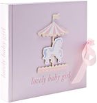 Baby Photo Album - 4'x6' - Carousel Design - Pink Baby Girl