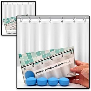 White+Blue (4 Pack+4 Pack) Magnetic Shower Curtain Weights | Bundle
