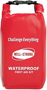 WELL-STRONG Waterproof First Aid Kit Roll Top Boat Emergency Kit with Waterproof Contents for Fishing Kayaking Boating Swimming Camping Rafting Beach Red