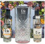 Gin Gift Set - Edinburgh Gin Flavoured Duo & Glass, 1x5cl Edinburgh Gin Liqueur Rhubarb and Ginger, 1x5cl Edinburgh Gin Orange & Basil, 1x Edinburgh Gin Glass - Birthday Gin Gifts for Women, Men