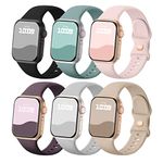 Sport Bands Compatible with Apple Watch Band 38mm 40mm 41mm 42mm 44mm 45mm 46mm 49mm, Soft Silicone Sport Strap Wristbands for iWatch Ultra 2, Ultra, Series 10 9 8 7 6 5 4 3 2 1 SE Women Men, 6 Pack