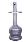 Industrial Outdoor Ashtray, 5 Gallon, 40” Height, Smokers Self-Extinguishing Cigarette Butt Receptacle, Standing Ash Disposal Can, Butt Container with Glass Holder, 15” Diameter, Gray