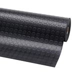 MYOYAY Coin Rubber Garage Flooring Matting 5x1M Rubber Matting Roll Rubber Board Mat 3mm Thick Heavy Duty Checker Plate Matting Insulation Mat for Gym Shed Van Garage Workshop