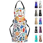 Sosolong Apron with 2 Pockets Cooking Kitchen Aprons for Women Men Chef,Adjustable Waterproof Apron,Adult Gifts