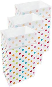 Clean Cubes 30 Gallon Disposable Trash Cans (3-Pack). Reusable Garbage and Recycling Bins for Parties, Events, and More (Polka Dot - 30" Tall x 14" Wide 17" Deep)