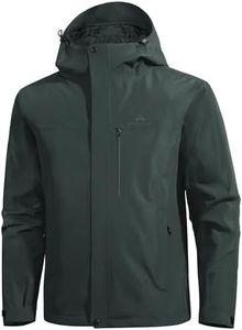 Pioneer Camp Mens Rain Jacket Raincoat Waterproof Shell Jacket Hooded Mens Rain Coat for Outdoor Hiking 4 Pockets Windbreaker