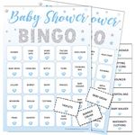 Pink Bee Parties Baby Shower Bingo - Baby Shower Party Game for up to 20 Players - BLUE STARS