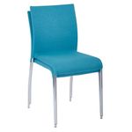 OSP Home Furnishings Conway Upholstered Stacking Chair with Chrome Legs, 2-Pack, Aqua