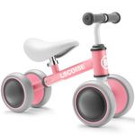 Baby Balance Bike for 1 Year Old Girl Gifts, 10-24 Month Toddler Balance Bike, 4 Silent Wheels Pre-School First Ride On Toys, 1st Birthday Gifts (Pink)