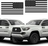 GRITKULTURE Matte Subdued American Flag Decal Stickers 2 Pack for Cars, Trucks, Hard Hats, Laptops, Tumblers, and Window Police Military Tactical US Flag (Matte Black)