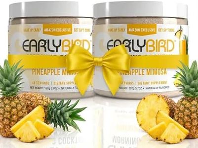 EarlyBird Energy Drink Powder, Morning Cocktail Pineapple Mimosa, Zero Sugar Electrolytes with Amino Acids, Electrolytes Powder & Caffeine Drink Mix for Morning Energy, Focus & Hydration, 90 Servings