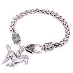 My Shape Silver Tone Horse Wheat Chain Bracelet Gift for Cowgirl and Horse Lovers, alloy