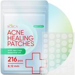 BIORICA Pimple Patches for Face, Hydrocolloid Acne Patches for Acne Treatment, Pimple Patch for all skin types, Hydrocolloid Acne Patches for face, Zit Patch (Tea Tree 216)