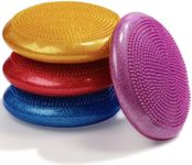 Libima 4 Pcs Glitter Wiggle Seat for Sensory Kids Inflated Wobble Cushion Sensory Seat Flexible Seating for Classroom Elementary, Balance Disc with Pump for Kids Adult Office Home(Vibrant Color)