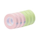 Toionmm 6 Rolls Eyelash Extension Tape, Lash Tape for Eyelash Extensions, Breathable Micropore Fabric Tape for Eyelash Extension Supply, Individual Package (3pcs Pink+3pcs Green)