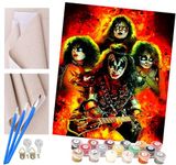 ToeTs Paint by Numbers for Adults and Kids DIY Painting Kit with 40X50cm Pre-Printed Textured Art Canvas, Acrylic Paints, & 4 Brushes, Ideal for Beginners Rock Band