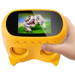 1000X 2-in-1 Handheld Microscope and Binoculars for Kids, Temodu 4K 2.0" Screen Educational Science Kit Digital Microscope, Rechargeable Mini Pocket Binoculars, Birthday, Ages 3+ (Orange)