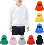 Toddler Baby Boys Girls Long Sleeve Basic Solid Hoodie Sweatshirt Casual Sports Pullover Tops with Pockets White