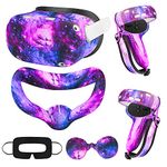 Accessories for Oculus Quest 2, VR Accessory Set for Meta Quest 2, Include Controller Grip Leather Cover, VR Shell Cover, Face Cover, Lens Cover and 10PCS Disposable Eye Cover