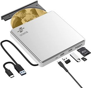 External CD DVD Drive LightScribe CD/DVD +/-RW Burner Player Writer Optical Disk Reader Portable CD DVD Drive for Laptop Mac MacBook PC Windows 11 10 Linux OS