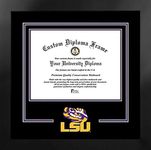 Campus Images NCAA LSU Tigers Unisex Spirit Diploma Manhattan Black Frame with Bonus Lithograph, Black, One Size