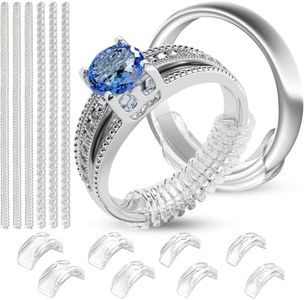 Ring Sizers for Loose Rings - 8 Easy-Clip Ring Adjusters and 6 Coil Adjusters - Ring Guards for Women and Men