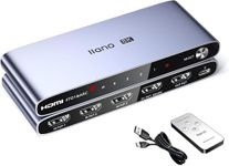 llano HDMI 2.1 Switch, HDMI Auto Switcher 4K@120Hz 8K@60Hz with IR Remote, Switcher Selector 4 in 1 Out Supports CEC, HDCP2.3, 3D, HDR10+ VRR ALLM for PS5 and Xbox (Darkgrey)