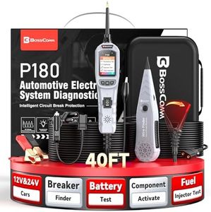 2026 BOSSCOMM P180 Circuit Tester with Built-in Oscilloscope – 9-30V Automotive Electrical Probe,AC/DC Voltage/Diode/Resistance/Relay/Fuse Test, Wire Tracer, Battery/Fuel Injector Tester, 40FT Cable