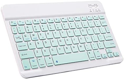 Ultra-Slim Bluetooth Keyboard Portable Mini Wireless Keyboard Rechargeable for Apple iPad iPhone Samsung Tablet Phone Smartphone iOS Android Windows (10 inch Light Green)