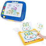 SGILE 2 Pack Magnetic Drawing Board, Magna Dots Doold Pad and Large Magnet Sketch Tablet for Kids, Early Learning Sensory Art Toddler Toys Preschool Travel Gifts for Boys Girls Age 3 4 5