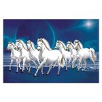 Amazon Brand - Umi Rolled Sparkled Vastu Seven Running Horses Vinyl Art Print for Room Décor Digital Reprint 36 inch x 24 inch Painting (Style 4)